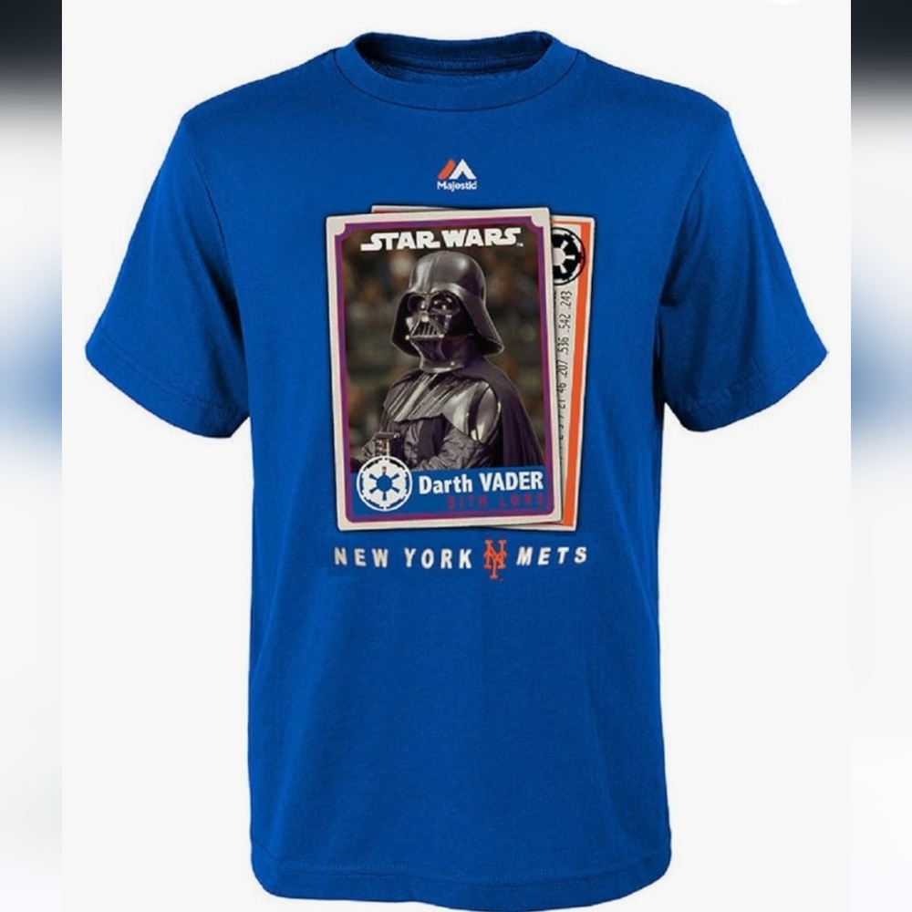New York Mets MLB Majestic Youth Star Wars Day May The 4th Darth Vader T-shirt